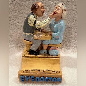 Lauren Marems Eye Doctor figure/sculpture, business card holder, 1980s